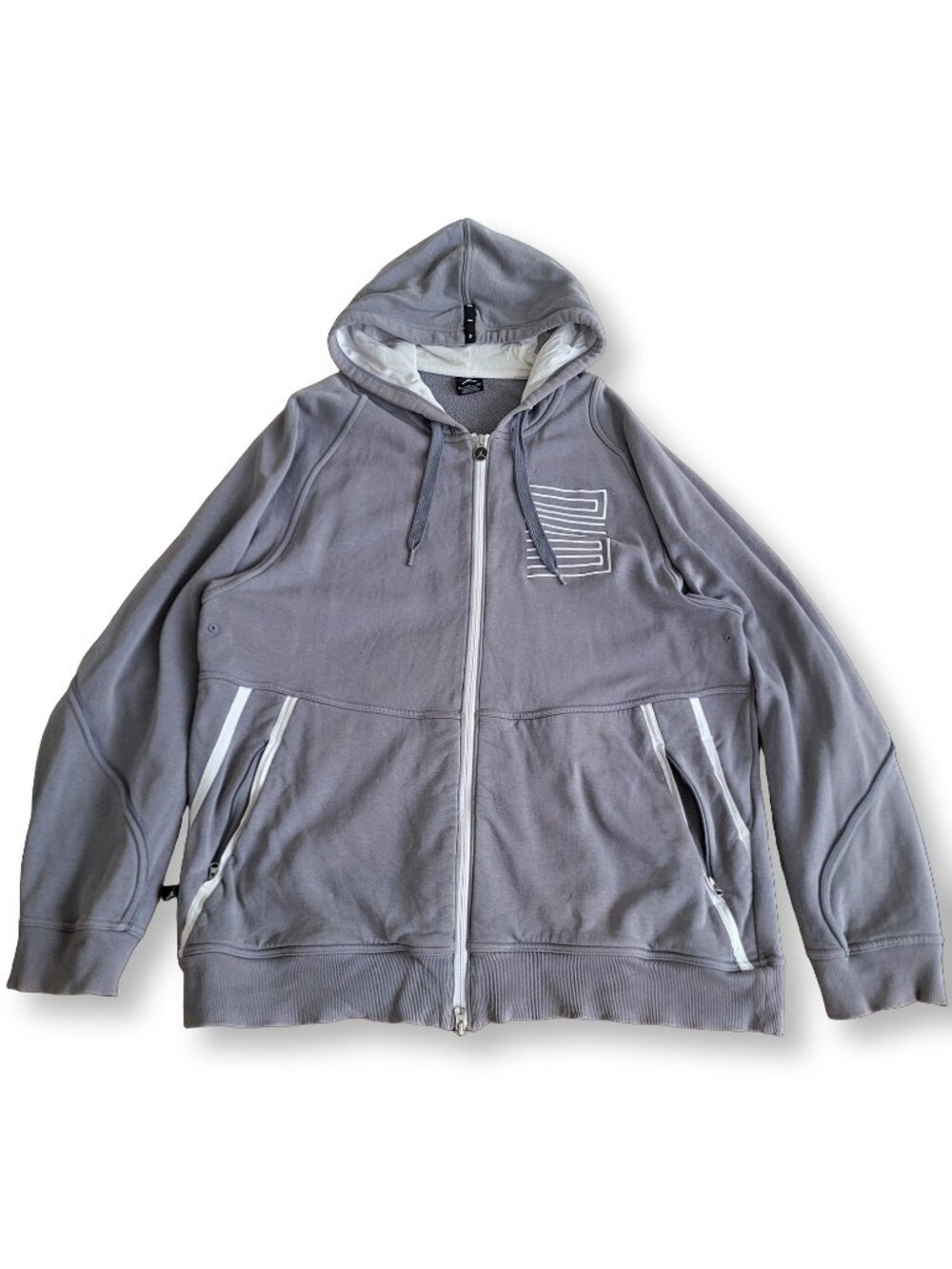 Nike Jordan Vintage Grey Oversized Zip Up Sweatshirt Hoodie (XL)